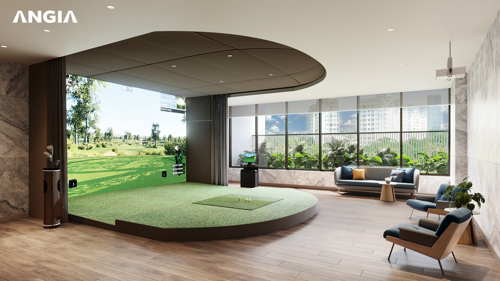 Phòng golf giả lập The Gió Riverside